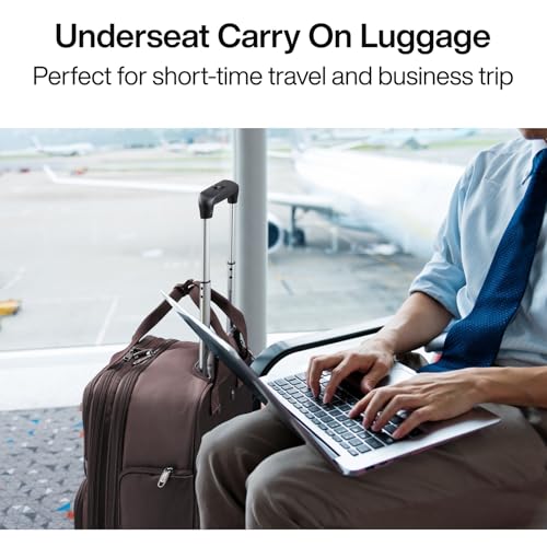 Hanke 16 Inch Underseat Carry On Luggage with 2 Wheels Airline Approved - color: Coffee, size: 16 Inch