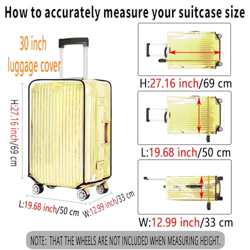 30 Inch Waterproof Clear Suitcase Cover (Black Trim) - color: Black Trim-0.2mm, size: 30" Suitcase Cover.