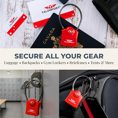 Keyless TSA Approved Suitcase Luggage Locks, Red 4-Pack - color: Red, size: 4 Pack