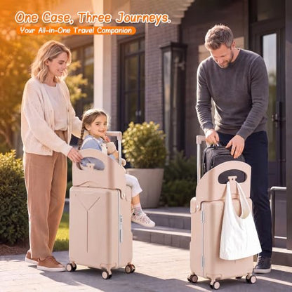 20" Ride-On Suitcase with Seat for Kids & Adults - color: Pink