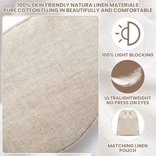 1 Set Pure Linen Sleep Mask Organic Cotton Eye Cover Gift,Linen - color: Linen