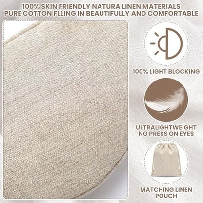 1 Set Pure Linen Sleep Mask Organic Cotton Eye Cover Gift,Linen - color: Linen