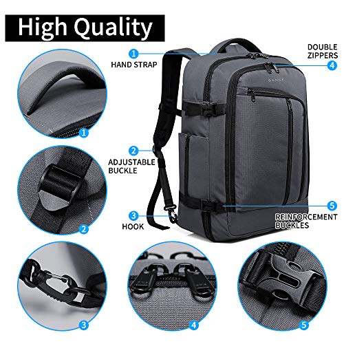 BANGE Travel Overnight Backpack,40-Liter FAA Flight Approved Weekender Bag Carry on Backpack… - color: Grey