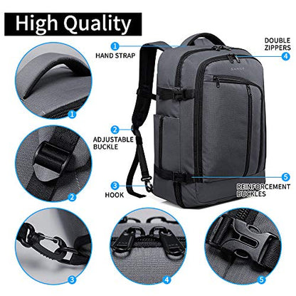 BANGE Travel Overnight Backpack,40-Liter FAA Flight Approved Weekender Bag Carry on Backpack… - color: Grey