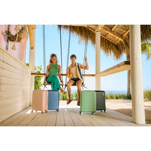 American Tourister Stratum 3.0 Carry-On Spinner, Airline Approved, Durable Hardside Luggage, Expands 1.5", RightHeight™ Adjustable Handle, Elemental Blue - color: Elemental Blue, size: Carry-On
