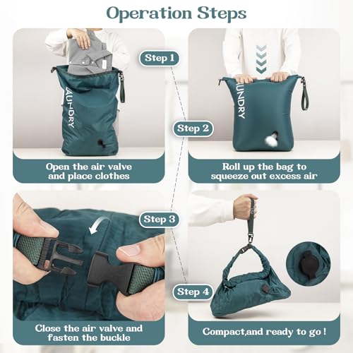 Travel Laundry Bag, Vacuum Compression Dirty Clothes Travel Bag - color: Green, size: Medium