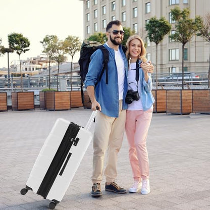 Sweetcrispy 28 Inch Checked Luggage, Suitcase with Spinner Wheels | Expandable, ABS Hard Shell, Lightweight, Rolling, Smooth, TSA Lock, Business Trips and Daily Vacations, White - color: White, size: 28 Inch