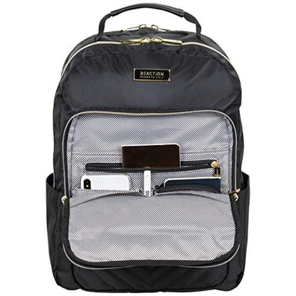 Kenneth Cole REACTION Madison Square Lightweight Hardside Chevron Expandable Spinner Luggage, Black, 2-Piece (20" Carry On + Backpack) - color: Black, size: 2-Piece (20" Carry On + Backpack)