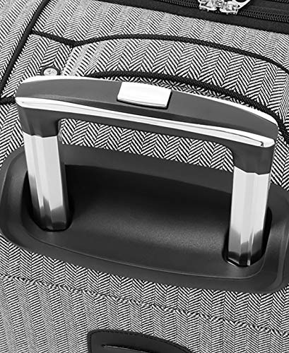 London Fog Newcastle 20 Expandable Spinner Carry-on - color: Black White Herringbone, size: Carry-On 20-Inch