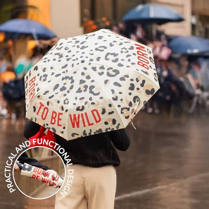 Fisura - Travel Umbrella – Original Strong Automatic Folding Rain Umbrella, Compact Small Light & Portable, Waterproof Rain for Gift - color: Wild