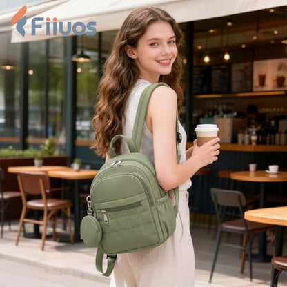 Mini Backpack for Women, Anti Theft RFID Small Travel Backpack - color: Green