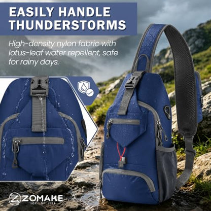 ZOMAKE Sling Bag, Cross Body Bag Shoulder Bag Anti-Theft(Dark Blue) - color: Dark Blue
