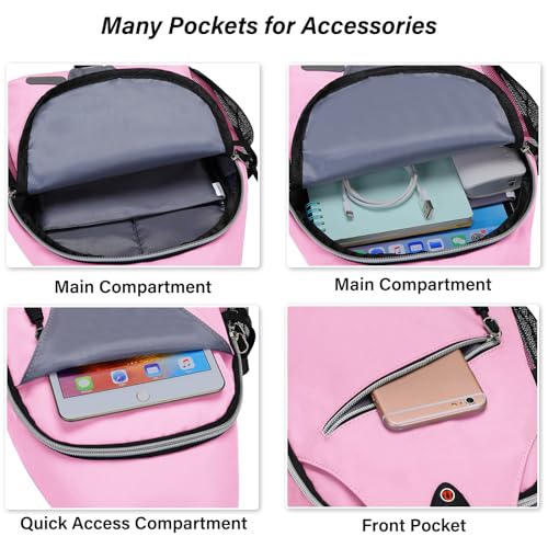 MOSISO Small Sling Bag for Men, Crossbody Shoulder Chest Daypack Bag - color: Light Pink