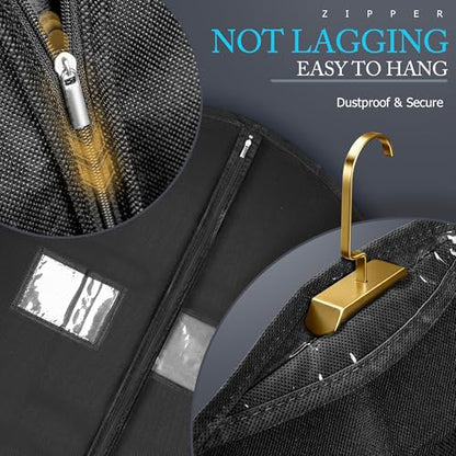 Hleelomi 2 Pack 43-in Garment Bag for Hanging Clothes Suit Bag Black - color: black, size: 43“ （2 pack)
