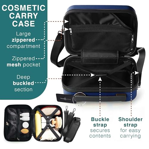 TRAVELARIM 3 Piece Luggage Sets, 20 Inch Carry On Luggage, 24 Inch Suitcase - color: Navy, size: 3 Piece Set (20"/24")