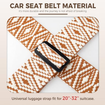 Veki Cross Luggage Straps, TSA Approved with Lock, Brown Diamond, 1pc - color: Cross Brown Diamond