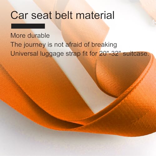 Veki Travel Luggage Straps for Suitcases, TSA Approved with Lock, Orange - color: orange