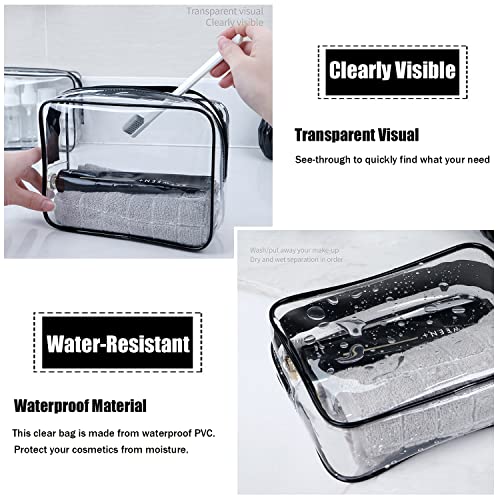TSA Approved Toiletry Bag, 3 Pcs Clear Travel Toiletries Bags, Multicolor - color: Multicolor