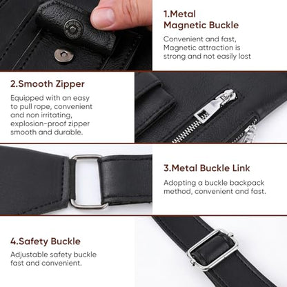 Cross-Body Sling Pack, Pickpocket-Proof Hidden Crossbody Sling Bag with Adjustable Strap, Classic Shoulder Satchel, Hidden Chest Bag for Travel & Outdoor
