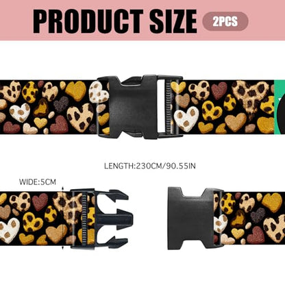 Nuxovilar Luggage Straps Set for Suitcase 1.96x90.5in Polyester - color: YLU10321, size: 1.96"x90.5"