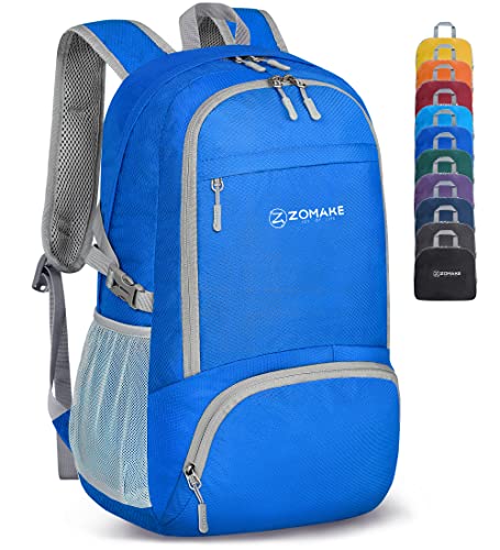 ZOMAKE Lightweight Packable Backpack 30L, Foldable Travel Hiking Daypack - color: Dark Blue, size: 30L