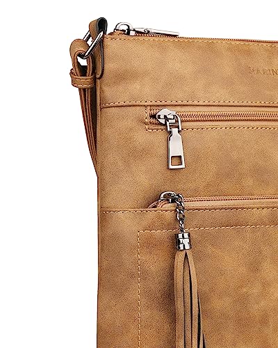 MASINTOR Crossbody Purses for Women, Multi Pocket Crossbody Bag - color: Retro Millet Brown