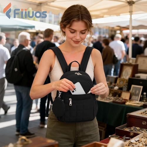 Mini Backpack for Women, Anti Theft RFID Small Travel Backpack - color: Black