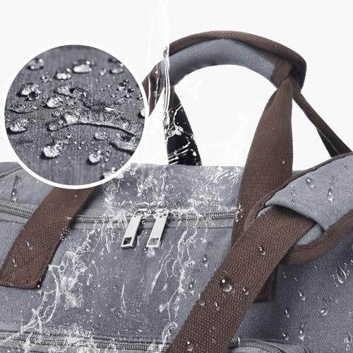 Felipe Varela 60L Canvas Duffle Bag for Men, Travel & Gym Carry on, Grey - color: Grey, size: 60L