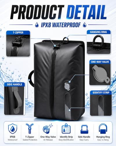 Mity rain 2Pack Travel Vacuum Bags with Pump 5.5kPa Rechargeable