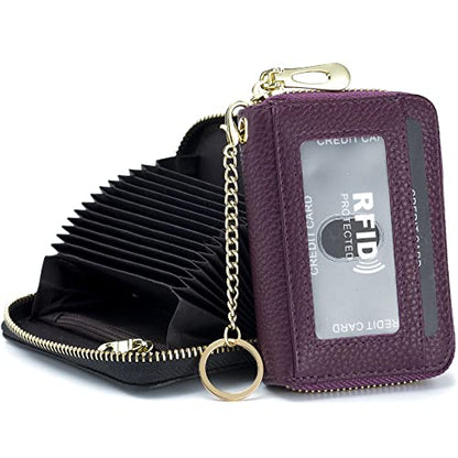 imeetu Rfid Credit Card Holder, Businese Card Case, Wallet for Women Men - color: Pro - Dark purple