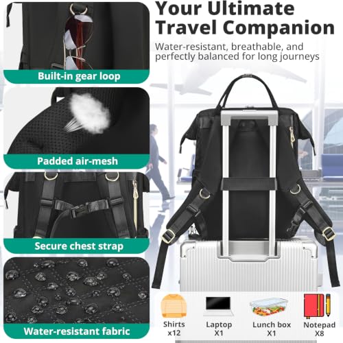 AIJIEKE Lunch Backpack for Women, 15.6 Laptop Backpack, Lunch Box, Gray - color: Grey