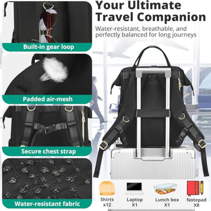 AIJIEKE Lunch Backpack for Women, 15.6 Laptop Backpack, Lunch Box, Gray - color: Grey