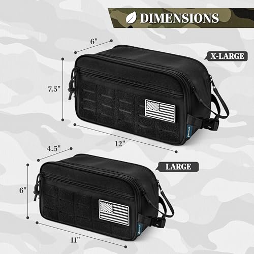 PAVILIA Tactical Toiletry Bag Men, Water Resistant Molle Military, Black XL - color: Black, size: Extra Large