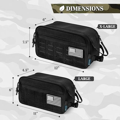 PAVILIA Tactical Toiletry Bag Men, Water Resistant Molle Military, Black XL - color: Black, size: Extra Large