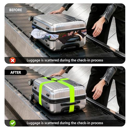 BILIONE Cross Luggage Straps and Luggage Tags Set (Blue)