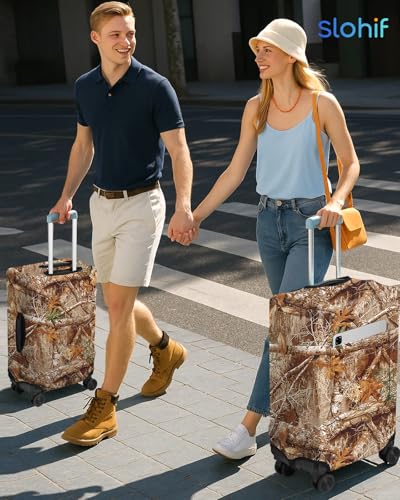 Slohif Luggage Cover for Suitcase Tsa Approved Protector - Forest Luggage Sleeve Large Suit Case Cover Travel Stretch Baggage Case Protective Washable Fit 21-23 Inch - size: S-(21-23) Inch, style: Forest