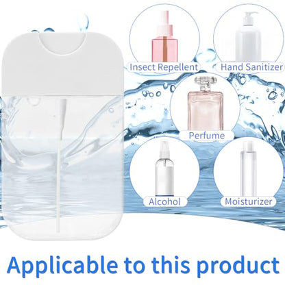 2 PCS Clear Spray Bottles, Portable Card Spray Bottles, 50 ML Refillable Plastic Perfume Atomizer Vials, Suitable Perfume, moisturizing water, hand sanitizer - color: 50ML 2 Pcs