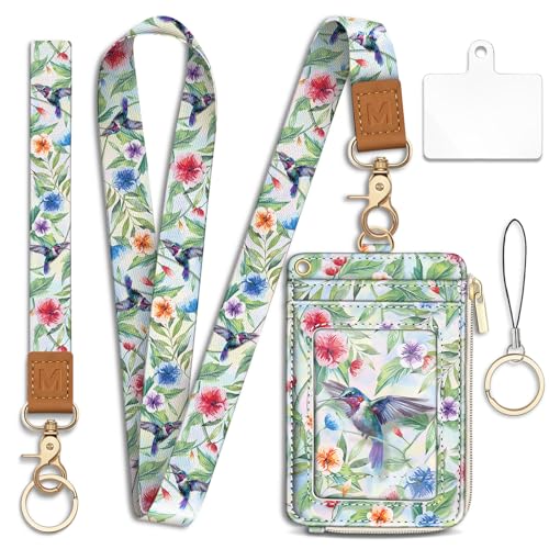 Bird Lanyard Wallet with Id Badge Holder Keychain for Card Women - color: Bird