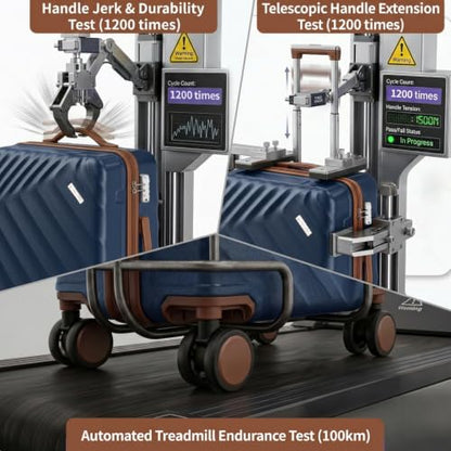 Rosamo 5-Piece Hard Shell Expandable Luggage Set, Airline Approved Carry-On - color: Dark Blue