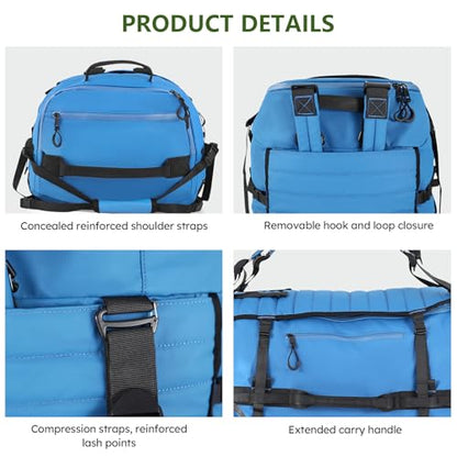 Vomgomfom 86L Collapsible Wheeled Duffle Bag Waterproof, Blue - color: Blue