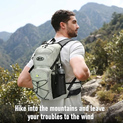 N NEVO RHINO Hydration Backpack, 18L Hiking Backpack with 3L Water Bladder - color: Seaweed Green