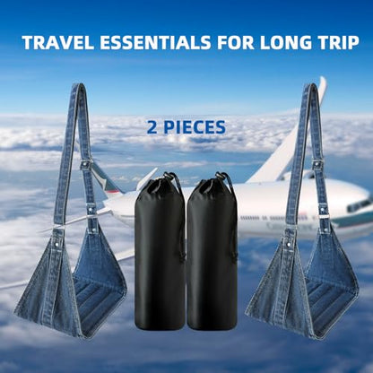 Asaiter-Airplane Foot Hammock for Plane Travel Essentials - Airplane Travel Essentials, Long Flight Foot Rest - Plane Gadgets (Deep Blue 2) - color: Deep Blue 2