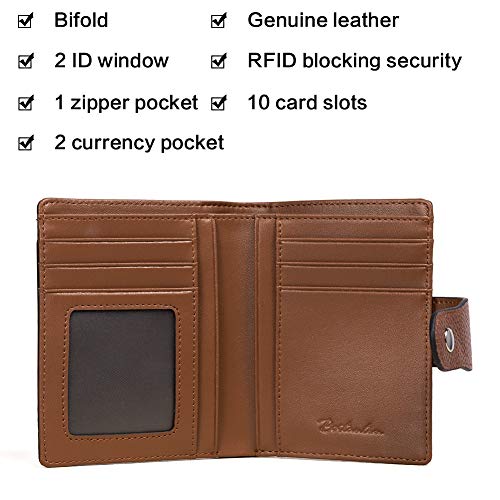 BOSTANTEN Leather Womens Wallet Small RFID Blocking Credit Card Holder - color: 2-brown pebble