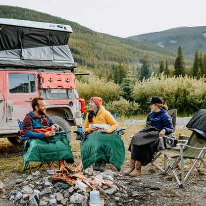 COVACURE Camping Blanket, Packable Down Alternative Outdoor Blanket 57X78'' - color: Down Green