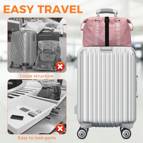 2 Pack Multi Use Strong Adjustable Luggage Connector Straps, Elastic Fastening Belt with Anti-Slip Design, Durable Polyester Travel Strap for Suitcases, Home(Black)