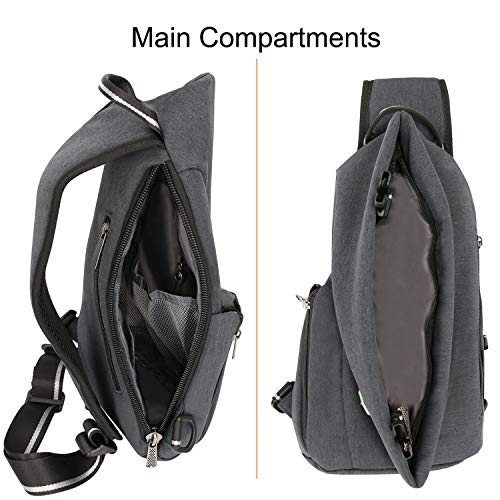 Sling Bag Small Backpack Crossbody Shoulder Bag Sling Pack - color: B-dark Gray