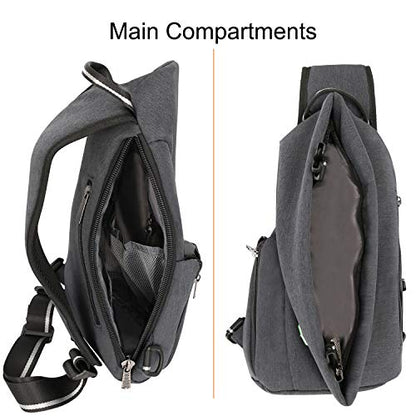 Sling Bag Small Backpack Crossbody Shoulder Bag Sling Pack - color: B-dark Gray