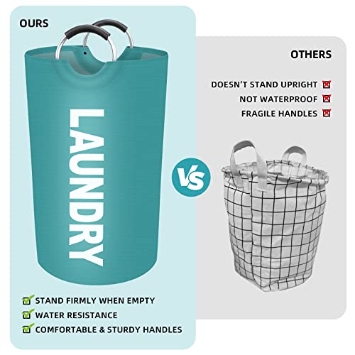 90L Large Laundry Basket, Dirty Clothes Waterproof Laundry Hamper, Green - color: Green, size: 90L