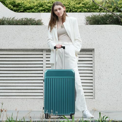 Merax Luggage Sets 2 Piece Front Opening, Hardside 20/24 IN Suitcase - color: Dark Green, style: Luggage Set With Top Open 20