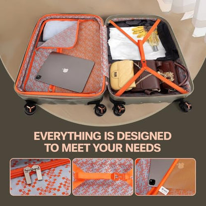 2-Piece Set(14/20in) Carry On Luggage,Expandable w/TSA LOCK - color: ELEPHANTSKIN, size: 20 inch + 14 inch Set
